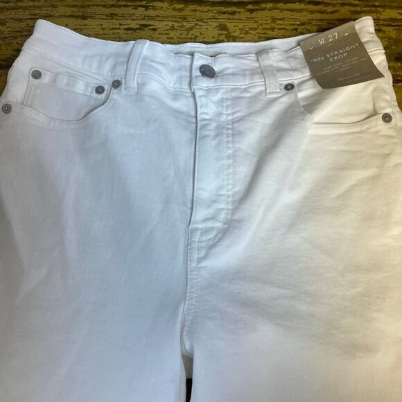 Madewell '90s Straight Crop Jean Tile White Sz 27 High Rise Raw Hem NQ179 - Picture 6 of 13